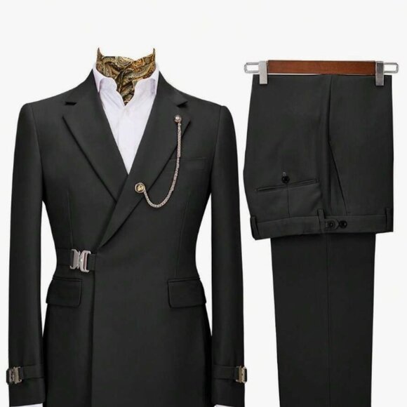 Men's Double-breasted Formal Suit - Picture 1 of 4